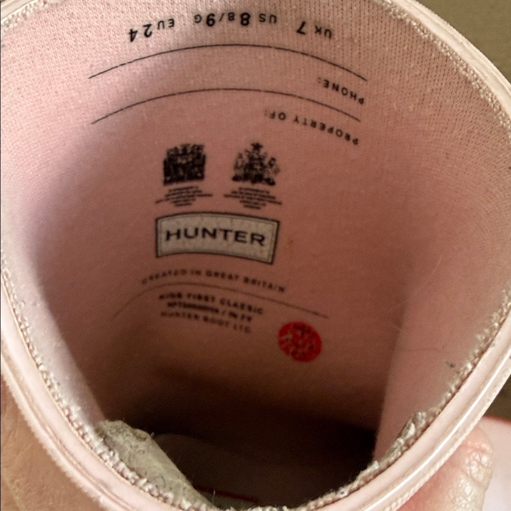 Hunter Blush Pink Waterproof Boots - Picture 4 of 5